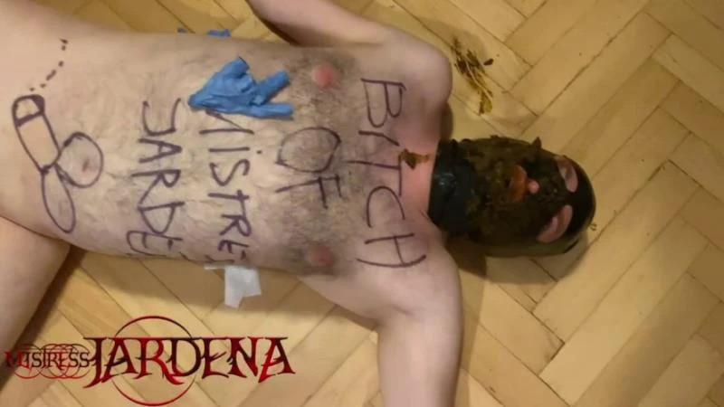 Masacrated Slave bitch on first toilet session feeding shit P1