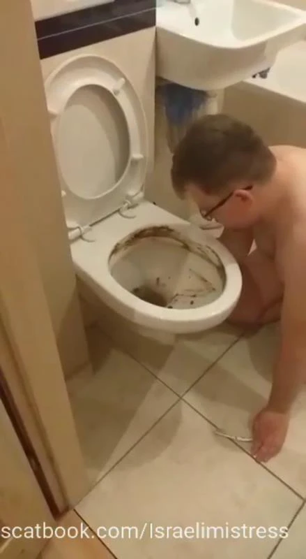 Shitty bitch training feeding in the toilet P1