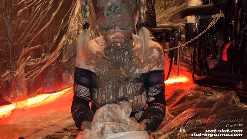Extreme disgusting scat pig shitting puking swallowing