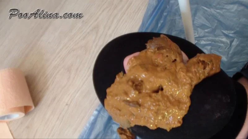 Alina - pooping in mouth toilet slave after vodka and vegetable stew with meat